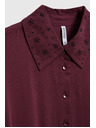 Moodo Vínové košeľové šaty Moodo