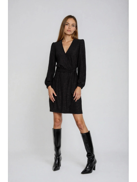 Moodo Čierne šaty s výstrihom Moodo