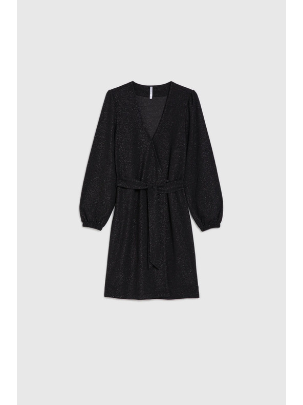 Moodo Čierne šaty s výstrihom Moodo