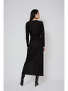 Moodo Čierne maxi šaty s rozparkom Moodo