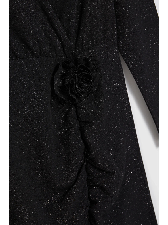 Moodo Čierne maxi šaty s rozparkom Moodo