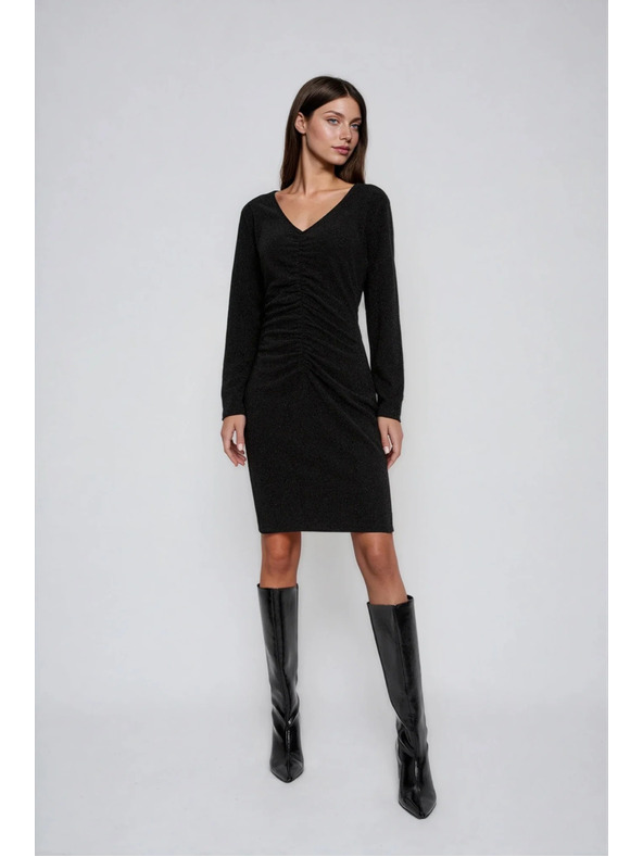 Moodo Priliehavé čierne šaty Moodo
