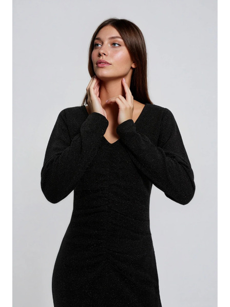 Moodo Priliehavé čierne šaty Moodo