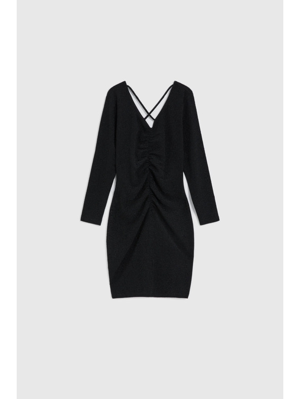 Moodo Priliehavé čierne šaty Moodo