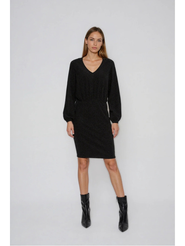 Moodo Lesklé šaty čierne Moodo