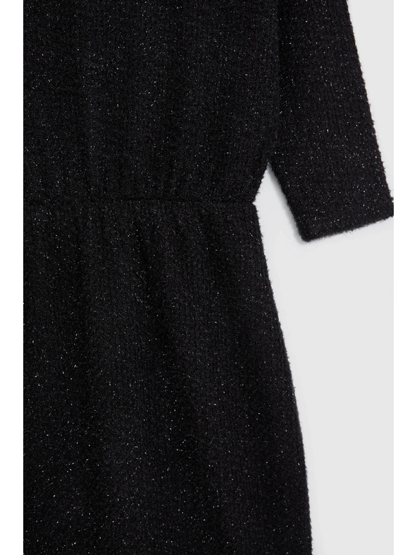Moodo Čierne šaty zdobené trblietavou niťou Moodo