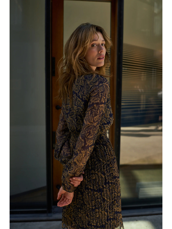 Moodo Vzorované šaty tmavo modré Moodo