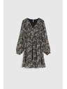 Moodo Vzorované šaty s výstrihom čierne Moodo