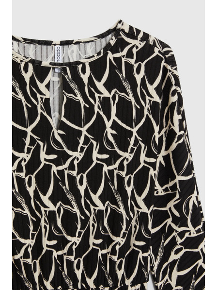 Moodo Vzorované šaty čierne Moodo