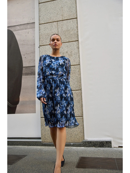 Moodo Plisované šaty tmavo modré Moodo