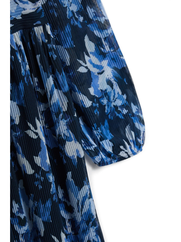 Moodo Plisované šaty tmavo modré Moodo