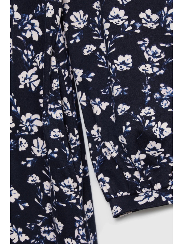 Moodo Tmavo modré midi šaty s kvetmi Moodo