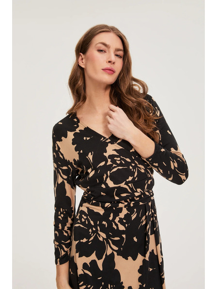 Moodo Vzorované šaty čierne Moodo