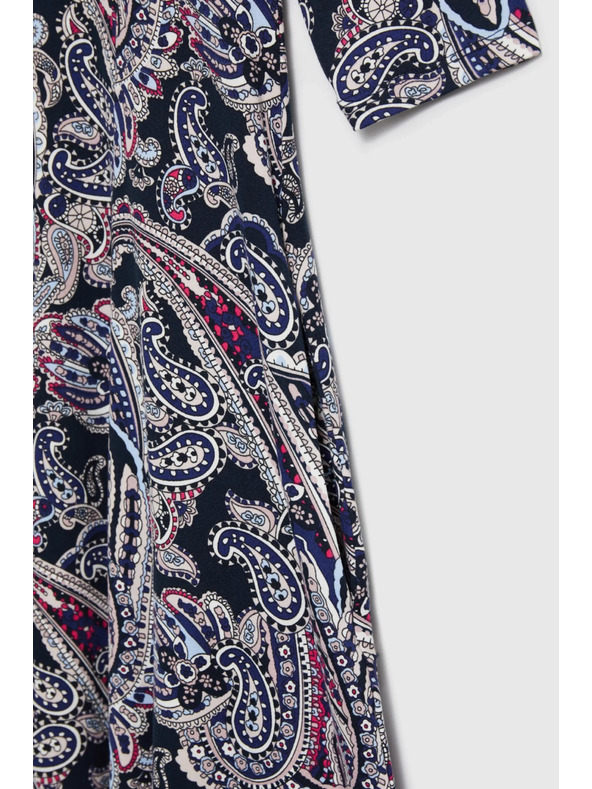 Moodo Tmavo modré šaty so vzorom paisley Moodo