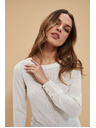 Moodo Perleťový sveter s čipkovanou ozdobou Moodo