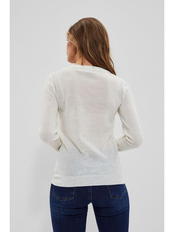 Moodo Perleťový sveter s čipkovanou ozdobou Moodo