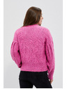 Moodo Fuchsiový sveter so vrkočovým vzorom Moodo