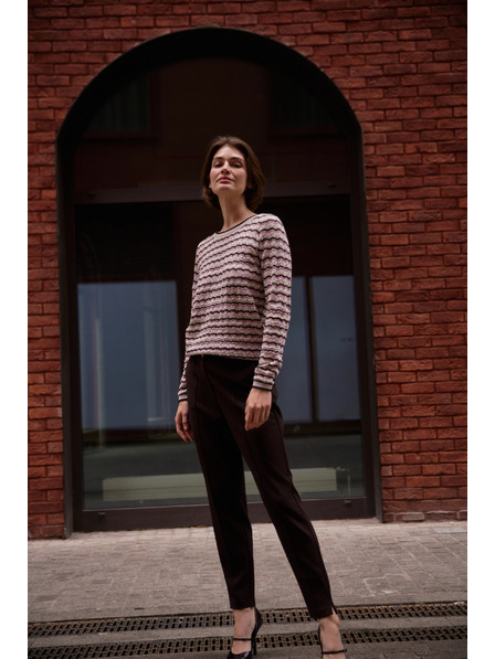 Moodo Béžový sveter s pruhmi Moodo