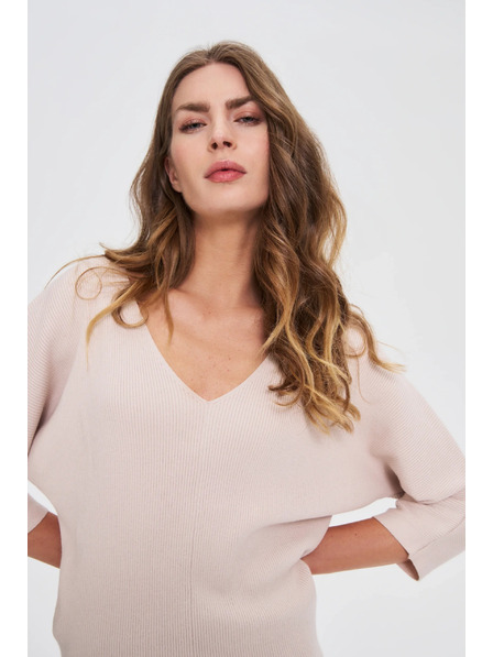 Moodo Sveter s 3/4 rukávmi béžový Moodo