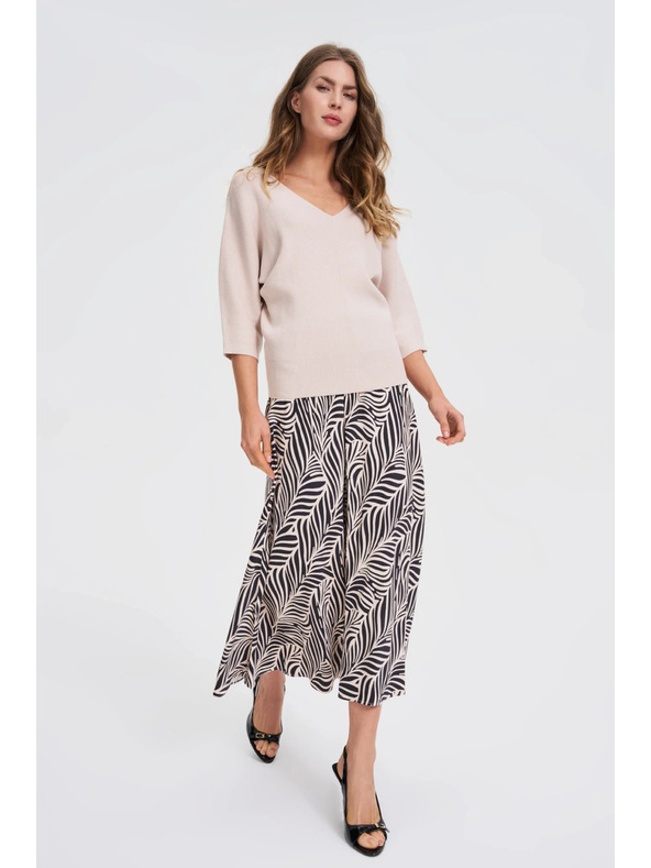 Moodo Sveter s 3/4 rukávmi béžový Moodo