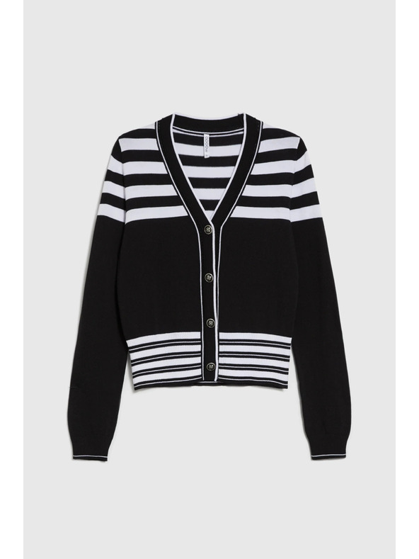 Moodo Sveter s ozdobnými gombíkmi čierny Moodo