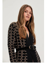 Moodo Čierny kardigán s geometrickým vzorom Moodo