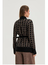 Moodo Čierny kardigán s geometrickým vzorom Moodo
