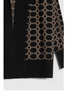 Moodo Čierny kardigán s geometrickým vzorom Moodo