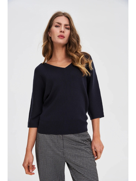 Moodo Sveter s 3/4 rukávmi tmavomodrý Moodo