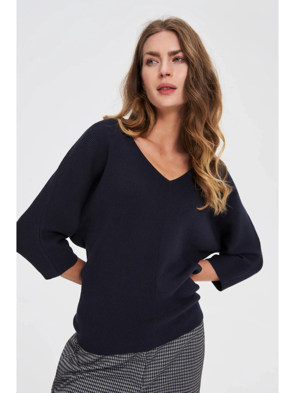 Moodo Sveter s 3/4 rukávmi tmavomodrý Moodo