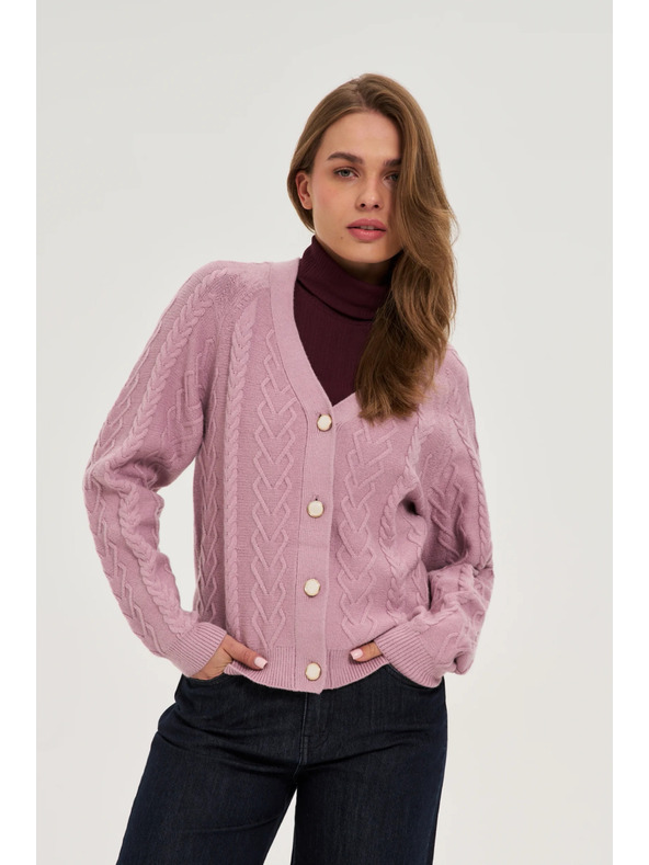 Moodo Ružový kardigán Moodo