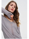 Moodo Šedý sveter s metalickým vláknom Moodo