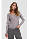 Moodo Šedý sveter s metalickým vláknom Moodo