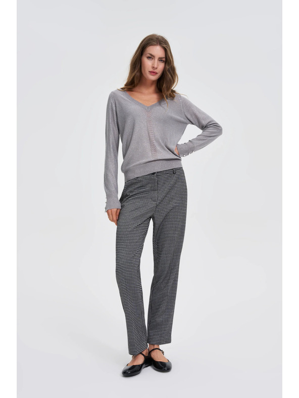 Moodo Šedý sveter s metalickým vláknom Moodo