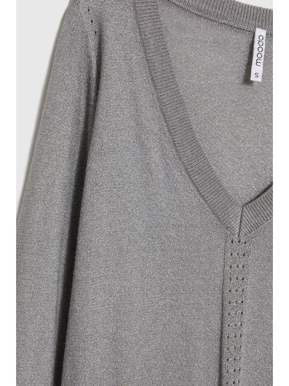 Moodo Šedý sveter s metalickým vláknom Moodo
