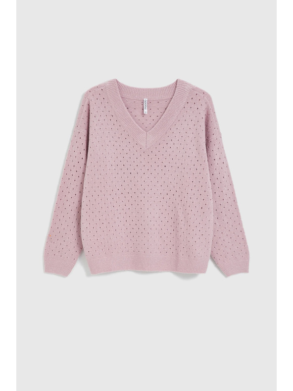 Moodo Azúrový sveter ružový Moodo
