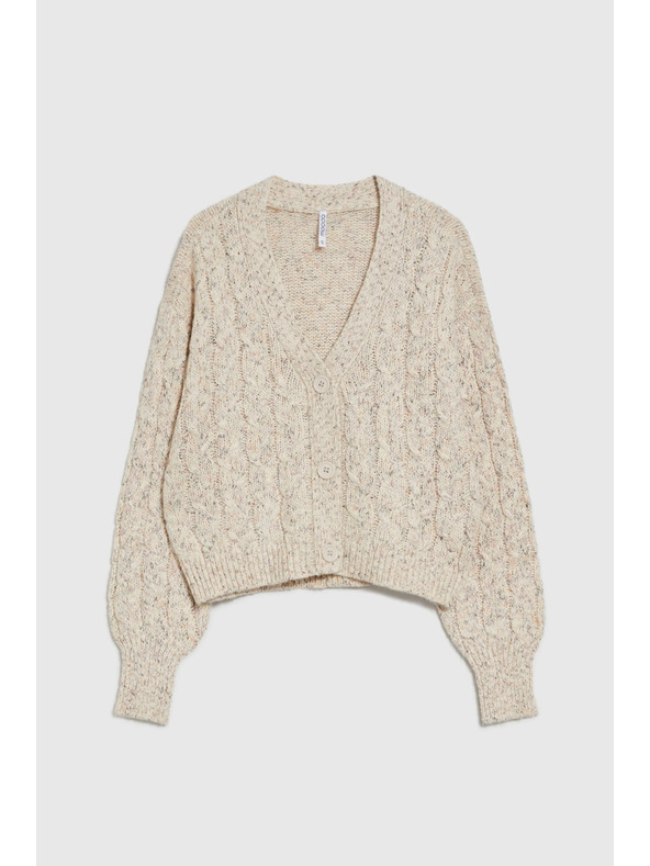 Moodo Béžový kardigán s ozdobným pletením Moodo
