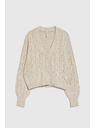 Moodo Béžový kardigán s ozdobným pletením Moodo