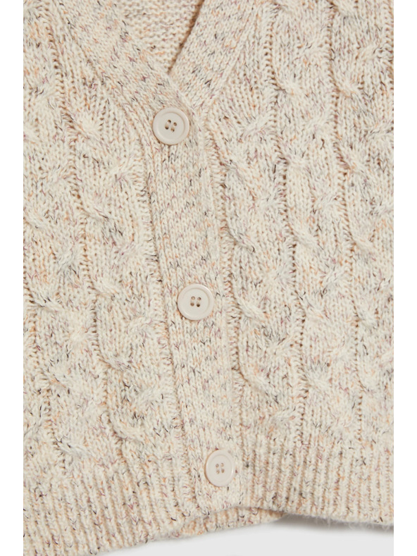 Moodo Béžový kardigán s ozdobným pletením Moodo