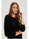 Moodo Sveter s flitrami čierny Moodo