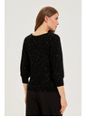 Moodo Sveter s flitrami čierny Moodo