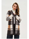 Moodo Béžový károvaný kardigán Moodo