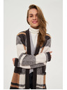 Moodo Béžový károvaný kardigán Moodo