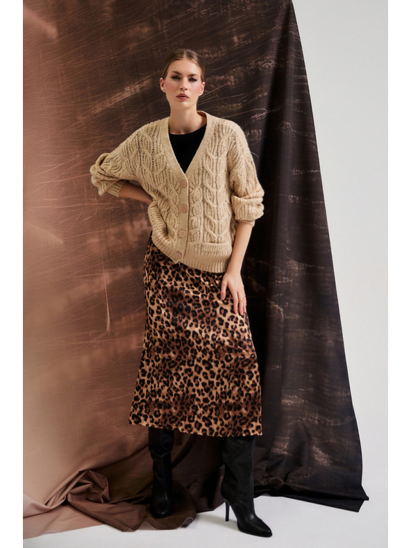 Moodo Béžový kardigán s výstrihom do V Moodo