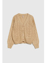 Moodo Béžový kardigán s výstrihom do V Moodo