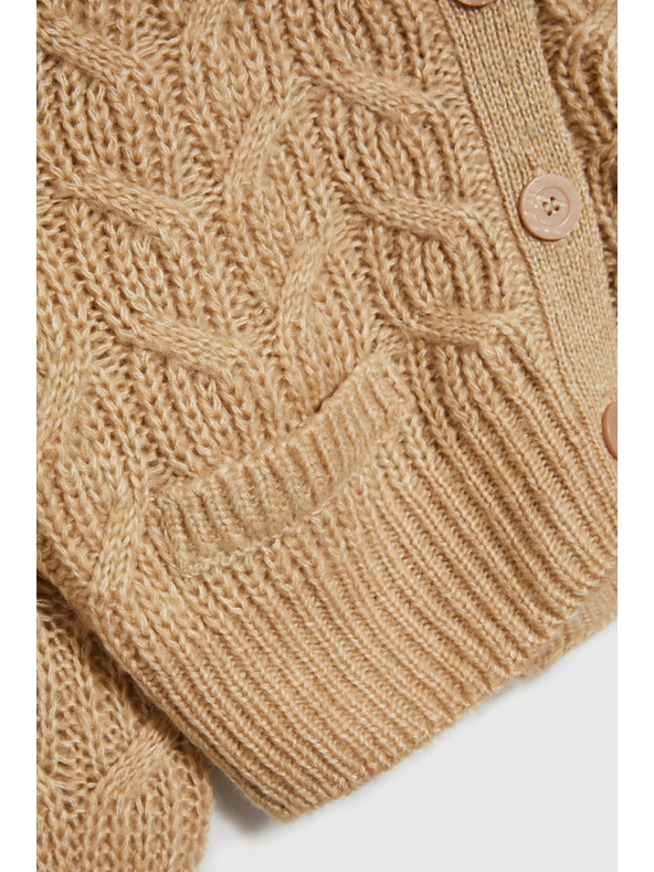 Moodo Béžový kardigán s výstrihom do V Moodo