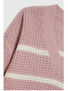 Moodo Ružový sveter s pruhmi Moodo