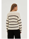Moodo Béžový sveter s pruhmi Moodo