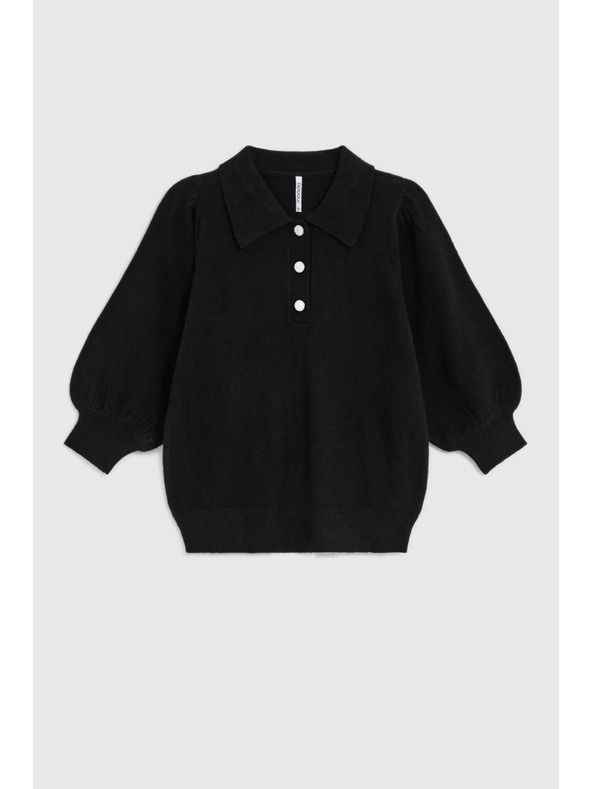 Moodo Sveter s golierom čierny Moodo