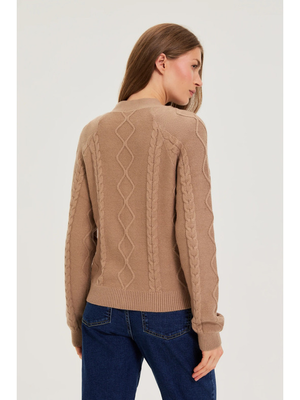 Moodo Pletený béžový kardigán Moodo